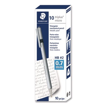 Staedtler 77427-80A6 Mechanical Pencils, 0.7 mm, HB (#2), Black Lead, Pearl Barrel, 10/Box