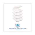 Food Trays, Containers, and Lids | Boardwalk HL-93BW 9 in. x 9 in. x 3.19 in. 3-Compartment Hinged-Lid Sugarcane Bagasse Food Containers - White (100/Sleeve, 2 Sleeves/Carton) image number 4