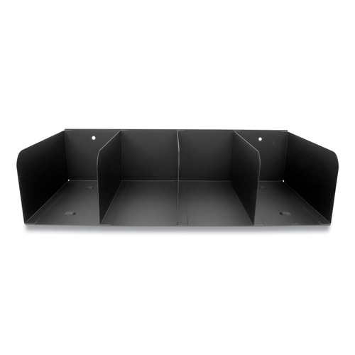 Retail Store Supplies | CONTROLTEK 500070 16 in. x 8 in. x 4 in. 4-Compartments Heavy Gauge Steel Trays - Black image number 0