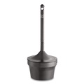Smoking Receptacles | Rubbermaid Commercial FGR1639EHGR 16 in. x 38.75 in. 4.5 gal. Aladdin Round Steel Smokers' Station - Charcoal image number 0