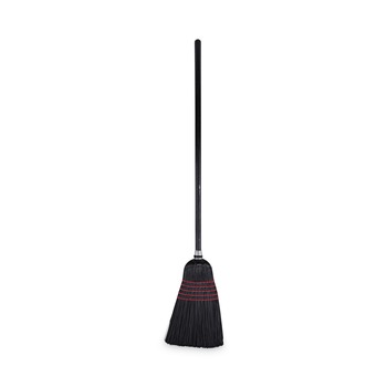 Boardwalk BWK930BP 10 in. x 58.5 in. Wood Handle Flagged Tip Poly Bristle Janitor Brooms - Natural/Black (1 Dozen)