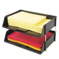 Desktop Organizers | Deflecto 582704 16.38 in. x 11.13 in. x 3.5 in. 2-Sections Letter to Legal Size Files Industrial Tray Side-Load Stacking Tray Set - Black (2/Set) image number 1