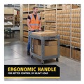 Cleaning Carts | Rubbermaid Commercial 2192463 BRUTE Heavy-Duty Ergo Handle Utility Cart Plastic 2 Shelves 750 lb Capacity 26-in x 55-in x 33.25-in Gray image number 10