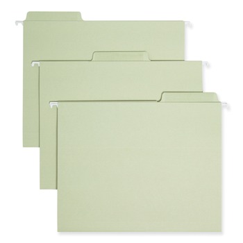 Smead 64032 1/3-Cut Tabs Letter Size Erasable FasTab Hanging Folders - Moss (20/Box)