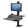 Office Desks & Workstations | Fellowes Mfg Co. 8080101 Lotus VE 29 in. x 28.5 in. x 42.5 in. Single Monitor Sit-Stand Workstation - Black image number 1