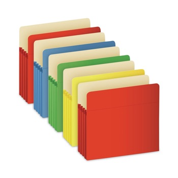 Universal UNV13562 Redrope 3.5 in. Expansion Letter Size Expanding File Pockets - Assorted Colors (5/Pack)