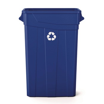 PRODUCTS | Suncast Commercial TCNH2030BLR 23-Gallon Plastic Resin Slim Recycling Trash Can - Blue/White