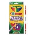Pencils | Crayola 682424 3.3 millimeter 2B Erasable Color Pencil - Assorted Lead and Barrel Colors (24/Box) image number 1