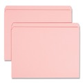 File Folders | Smead 12610 0.75 in. Expansion Reinforced Top Tab Colored File Folders - Letter Size/Pink (100/Box) image number 0