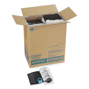Dixie SSWPS5 SmartStock Wrapped Heavyweight Cutlery Soup Spoos Refill - Black (960/Carton)