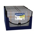 Sheet Protectors | C-Line 58312 1.5 in. Expansion 13-Sections 1/6-Cut Tabs Letter Size Cord/Hook Closure Plaid Design Expanding Files - Gray Plaid image number 4