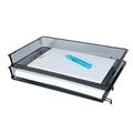 Back to School Sale | Universal UNV20012 17 in. x 10.88 in. x 2.5 in. Deluxe Mesh Stacking Side Load Tray - Legal Size, Black image number 2
