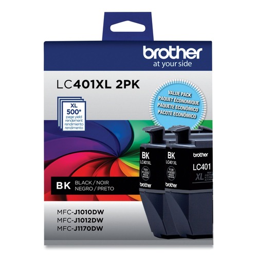 Ink & Toner | Brother LC401XL2PKS LC401XL2PKS 500 Page-Yield High-Yield Ink - Black (2/Pack) image number 0