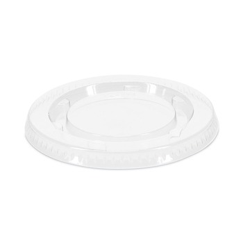 KITCHEN | Pactiv Corp. YLS2FR Plastic Portion Cup Lid Fits 1.5 oz to 2.5 oz Portion Cups - Clear (2400/Carton)