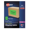 Labels | Avery 05952 5.5 in. x 8.5 in. High-Visibility Permanent Laser ID Labels - Neon Green (100/Box) image number 0