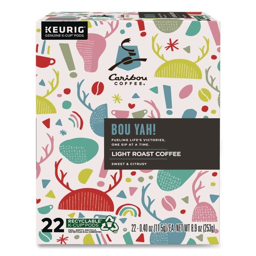 Coffee | Caribou Coffee 5000368779 Bou Yah Light Roast K-Cup Pods (22/Box) image number 0