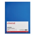 File Folders | Universal UNV56419 11 in. x 8.5 in. Cardboard Paper Laminated Two-Pocket Folder - Blue (25/Pack) image number 0