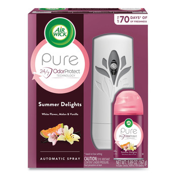 Air Wick 62338-88410 5.89 oz Freshmatic Life Scents Starter Kit - White Flowers and Melon Summer Delights (4/Kit)