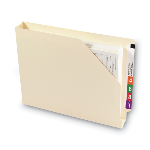 File Folders | Smead 75740 Straight Tab Letter Size 14-pt End Tab Jackets with Reinforced Tabs - Manila (50/Box) image number 0
