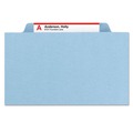 File Folders | Smead 14081 6 SafeSHIELD Fasteners 2 Dividers Letter Size 6-Section Pressboard Top Tab Pocket Classification Folders - Blue (10/Box) image number 1