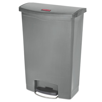 TRASH WASTE BINS | Rubbermaid Commercial 1883606 Streamline 24 Gallon Front Step Style Polyethylene/Resin Step-On Container - Gray