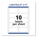 Back to School Sale | Avery 05163 2 in. x 4 in. Shipping Labels with TrueBlock Technology for Laser Printers - White (10/Sheet, 100 Sheets/Box) image number 1