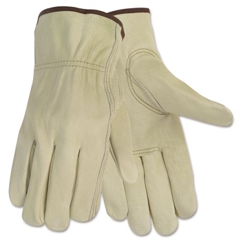 MCR Safety 3215M Economy Leather Driver Gloves - Medium, Beige (1-Pair)