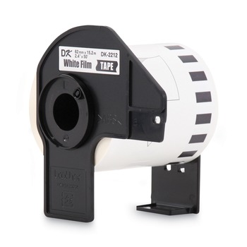 Brother DK2212 2.4 in. x 50 ft. Continuous Film Label Tape - White (1-Roll)