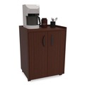 Office Filing Cabinets & Shelves | Safco 8953MH 23 in. x 18 in. x 31 in. 3 Shelves Engineered Wood Mobile Refreshment Center - Mahogany image number 3
