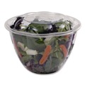 Bowls and Plates | Eco-Products EP-SB48 48 oz. Renewable and Compostable Plastic Salad Bowls with Lids - Clear (150/Carton) image number 5