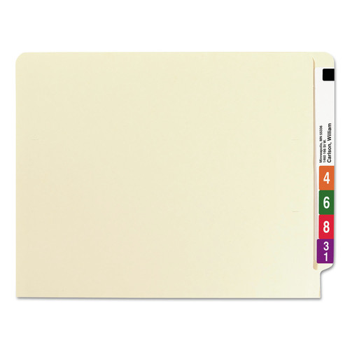 File Folders | Smead 34110 End Tab 11-pt Manila Fastener Folders with Reinforced Straight Tabs - Letter Size/Manila Exterior (50/Box) image number 0