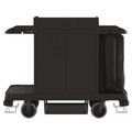 Cleaning Carts | Suncast Commercial HKC1000 24 in. x 62.13 in. x 49.75 in. 1 Shelf Plastic Standard Housekeeping Cart - Black image number 4