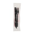 Cutlery | Pactiv Corp. GKFKNECH Individually Wrapped Heavyweight Plastic Gardenware Cutlery Fork/Knife/Napkin Kit - Black (500/Carton) image number 5