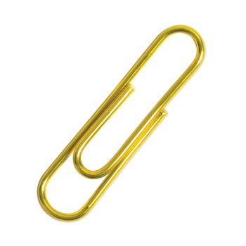 BINDERS AND BINDING SUPPLIES | U Brands 3619U06-24 Vinyl-Coated Paper Clips - Gold/Medium (200 Clips/Box, 5 Boxes/Pack)