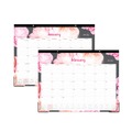 Bulletin Boards | Blue Sky 102714 22 in. x 17 in. 12-Month (Jan-Dec 2026) Joselyn Desk Pad - White/Pink/Peach Sheets/Black Binding/Clear Corners image number 1