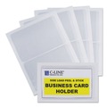 Labels | C-Line 70238 2 x 3.5 Self-Adhesive Side Load Business Card Holders - Clear (10/Pack) image number 1