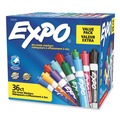 Washable Markers | EXPO 2135174A Broad Chisel Tip Low Odor Dry Erase Vibrant Color Markers - Assorted Colors (36/Pack) image number 0