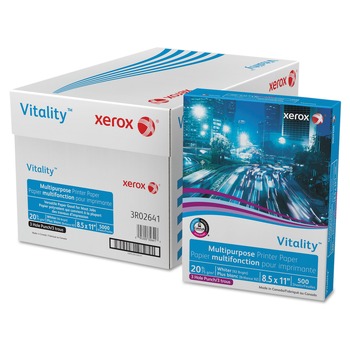 JUST LAUNCHED | Xerox 3R02641 8-1/2 in. x 11 in. Vitality Multipurpose 3 Hole Punched Paper - White (5000/Carton)