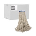 Mops | Boardwalk BWK720C 20 oz. Economical Lie-Flat Cotton Fiber Mop Head - White (12/Carton) image number 2