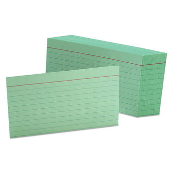  | Oxford 7321 GRE 3 in. x 5 in. Ruled Index Cards - Green (100/Pack)