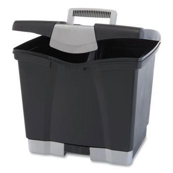 Storex 61523U02C 11.5 in. x 14.3 in. x 13 in. Letter File Box with Tray - Black (2/Carton)