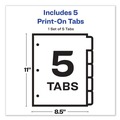 Binders | Avery 11511 11 in. x 8.5 in. 5-Tab 3-Hole Punched Customizable Print-On Dividers - White (5/Pack) image number 4