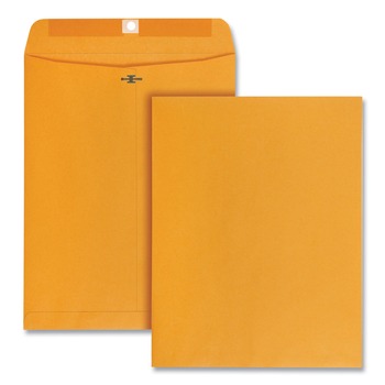 Quality Park QUA37897 10 in. x 13 in. No. 97 28 lbs. Bond Weight Kraft Square Flap Clasp/Gummed Closure Clasp Envelope - Brown Kraft (100/Box)