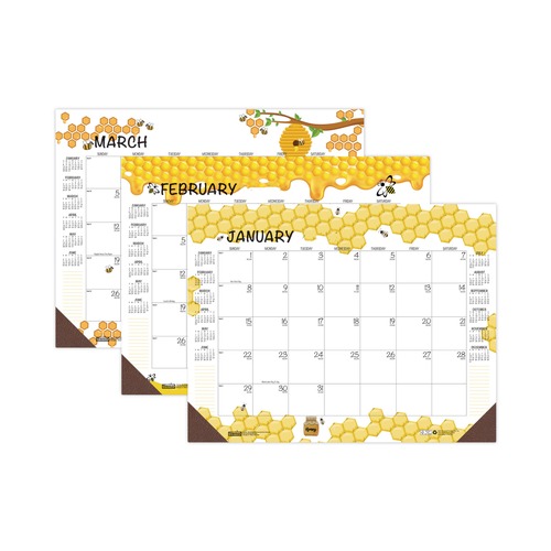 Clearance Center | House of Doolittle 1566 18.5 in. x 13 in. 12-Month (Jan to Dec) 2026 Recycled Honeycomb Desk Pad Calendar - Honeycomb Artwork image number 0