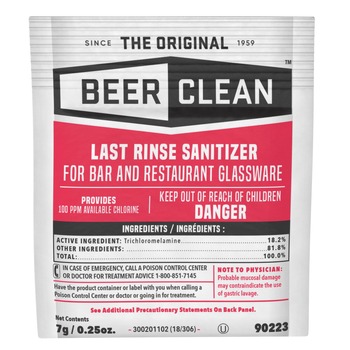 Diversey Care 90223 Beer Clean 0.25 oz. Packet Powder Last Rinse Glass Sanitizer (100/Carton)