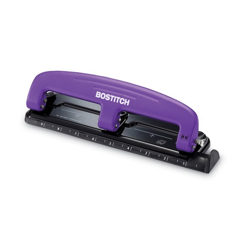 Staple Punches | PaperPro 2105 12-Sheet Capacity EZ Squeeze 3-Hole Punch - Purple/Black image number 0