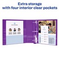 Back to School Sale | Avery 79810 3 One Touch EZD Rings 3 in. Capacity 11 in. x 8.5 in. Heavy-Duty View Binder with DuraHinge - Purple (4/Carton) image number 5