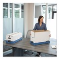Boxes & Bins | Bankers Box 0070503 15.25 in. x 19.75 in. x 10.75 in. STOR/FILE Medium-Duty Strength Storage Boxes for Legal Files - White/Blue (4/Carton) image number 3