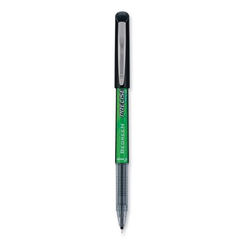 Pilot 26300 0.5 mm Extra-Fine Precise V5 BeGreen Stick Roller Ball Pen - Black Ink, Black Barrel (1-Dozen)