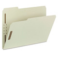 File Folders | Smead 15003 1 in. Expansion 2 Fasteners Letter Size Recycled Pressboard Fastener Folders - Gray-Green Exterior (25/Box) image number 2